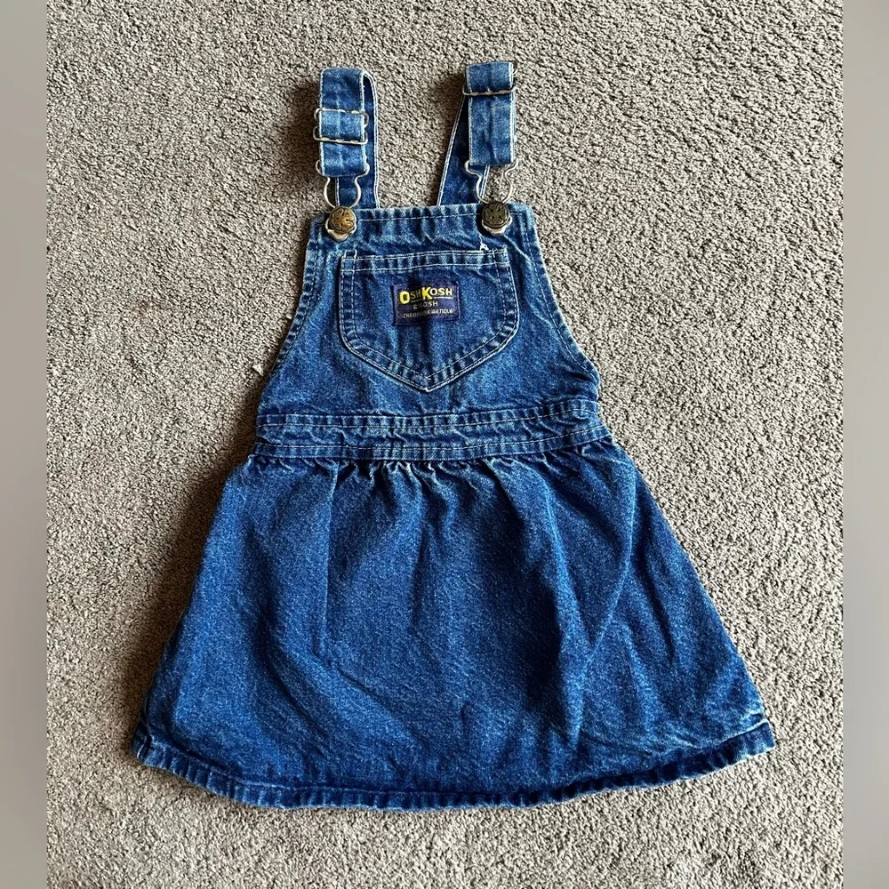 Vintage OshKosh B’gosh Youth size 2T Denim Overall Dress